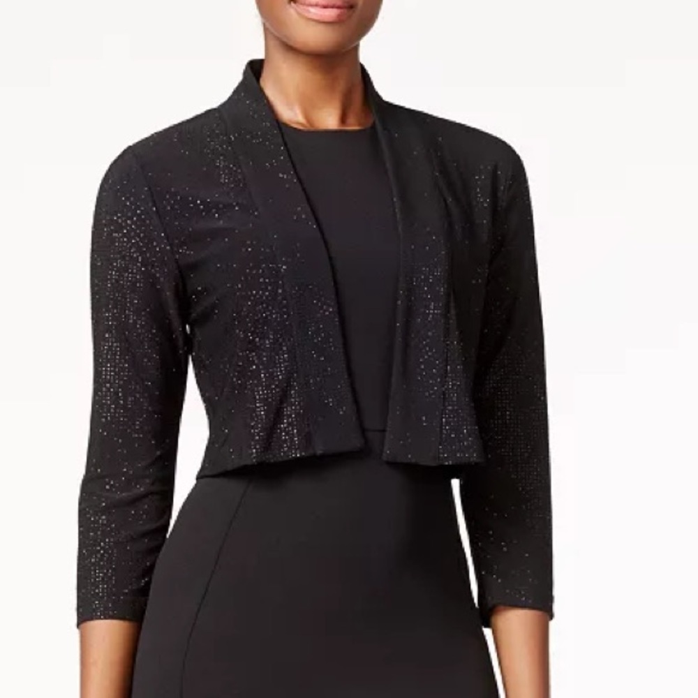 Calvin Klein Open Front Sparkle Cropped Cardigan Shawl Size XL